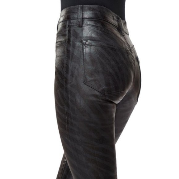 NWT J Brand black coated zebra high rise skinny jeans, 25 - Picture 8 of 12